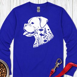 Boxer Flowers Long Sleeve Shirt Gift For Dog Lover