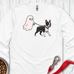 Boston Terrier Ghost Walk Long Sleeve Shirt Gift For Dog Lover