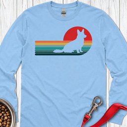 Cardigan Welsh Corgi Retro Sunset Long Sleeve Shirt Gift For Dog Lover