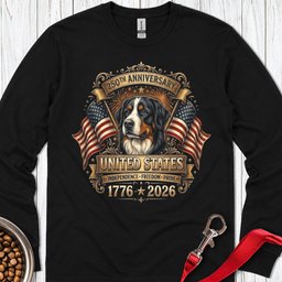 Bernese Mountain Dog 250 Years USA Long Sleeve Shirt Gift For Dog Lover