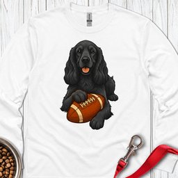Black Cocker Spaniel Football Long Sleeve Shirt Gift For Dog Lover