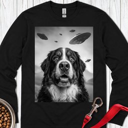 Bernese Mountain Dog Ufo Long Sleeve Shirt Gift For Dog Lover