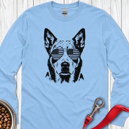 Blue Heeler USA Long Sleeve Shirt Gift For Dog Lover