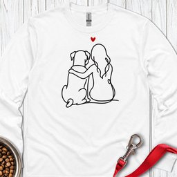 Boxer And Girl Long Sleeve Shirt Gift For Dog Lover