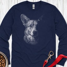 Cardigan Welsh Corgi Portrait Long Sleeve Shirt Gift For Dog Lover