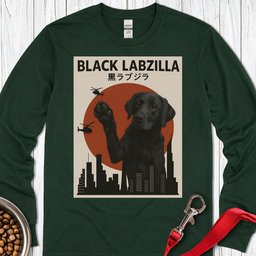 Black Labzilla Long Sleeve Shirt Gift For Dog Lover