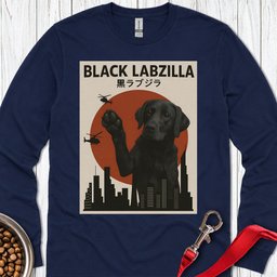 Black Labzilla Long Sleeve Shirt Gift For Dog Lover