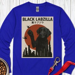 Black Labzilla Long Sleeve Shirt Gift For Dog Lover