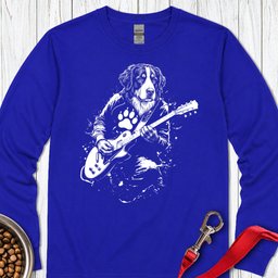 Bernese Mountain Dog Guitar Long Sleeve Shirt Gift For Dog Lover