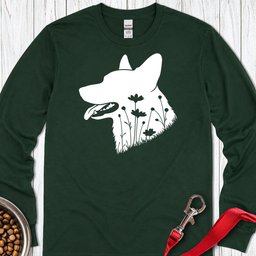 Cardigan Welsh Corgi Flowers Long Sleeve Shirt Gift For Dog Lover