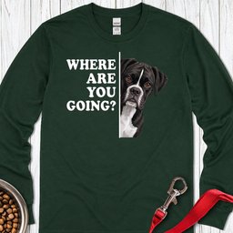 Black Boxer Alert Long Sleeve Shirt Gift For Dog Lover