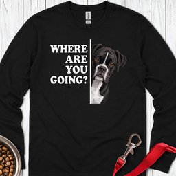Black Boxer Alert Long Sleeve Shirt Gift For Dog Lover