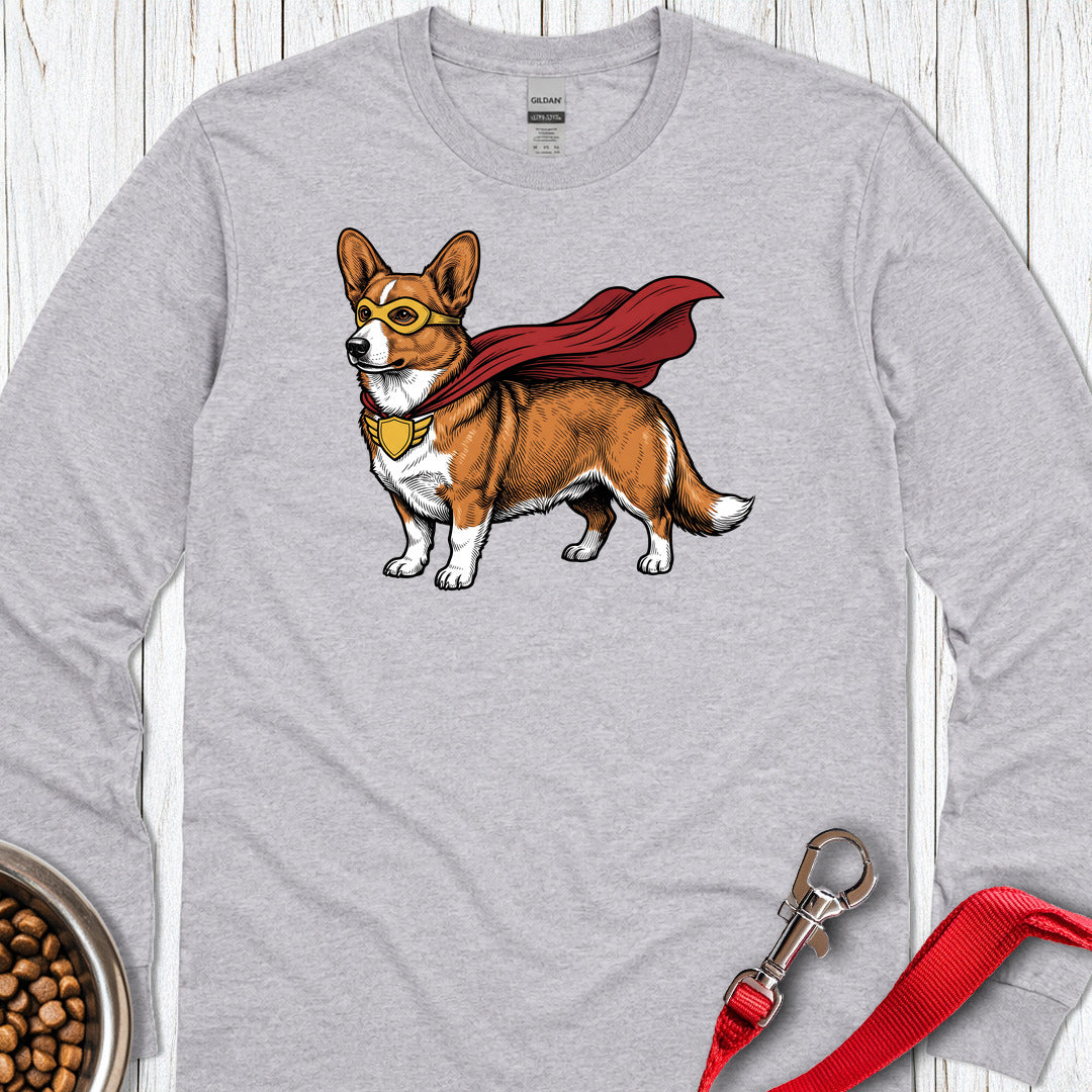 Cardigan Welsh Corgi Red Superhero Long Sleeve Shirt Gift For Dog Lover