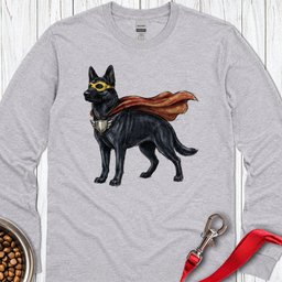 Black German Shepherd Superhero Long Sleeve Shirt Gift For Dog Lover