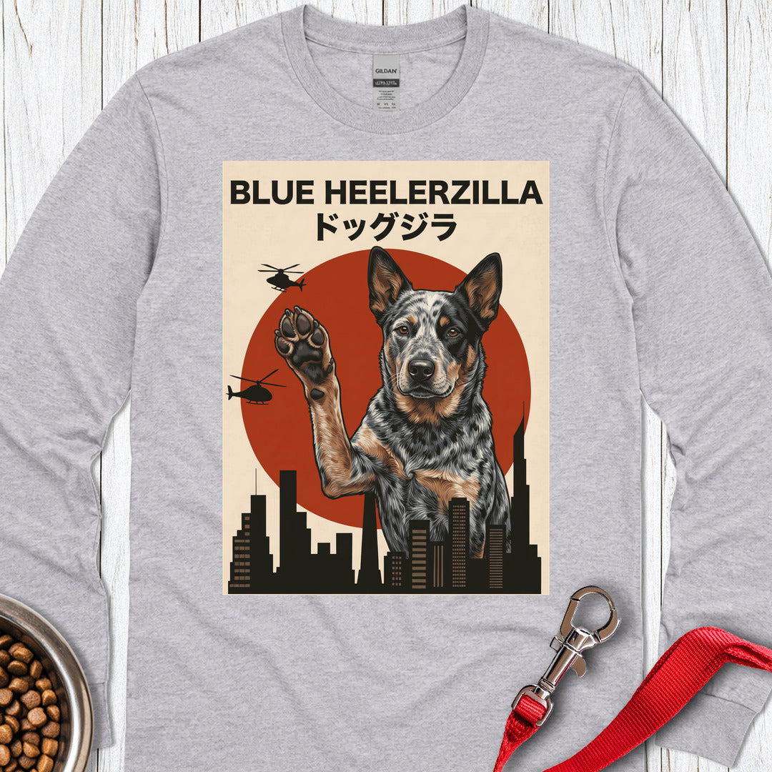 Blue Heeler Heelerzilla Long Sleeve Shirt Gift For Dog Lover