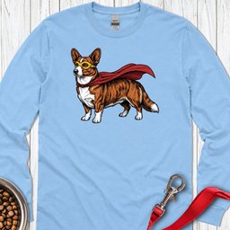 Cardigan Welsh Corgi Red Brindle Superhero Long Sleeve Shirt Gift For Dog Lover