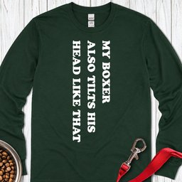 Boxer Tilt His Head Long Sleeve Shirt Gift For Dog Lover