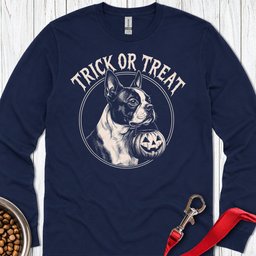 Boston Terrier Trick Or Treat Long Sleeve Shirt Gift For Dog Lover