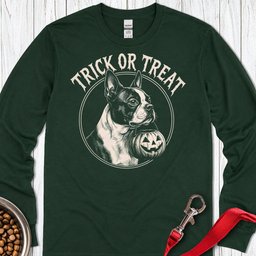 Boston Terrier Trick Or Treat Long Sleeve Shirt Gift For Dog Lover