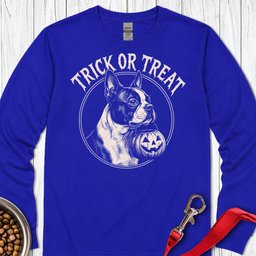 Boston Terrier Trick Or Treat Long Sleeve Shirt Gift For Dog Lover