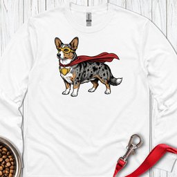 Cardigan Welsh Corgi Blue Merle Superhero Long Sleeve Shirt Gift For Dog Lover