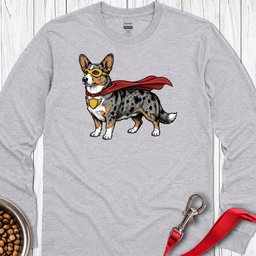Cardigan Welsh Corgi Blue Merle Superhero Long Sleeve Shirt Gift For Dog Lover