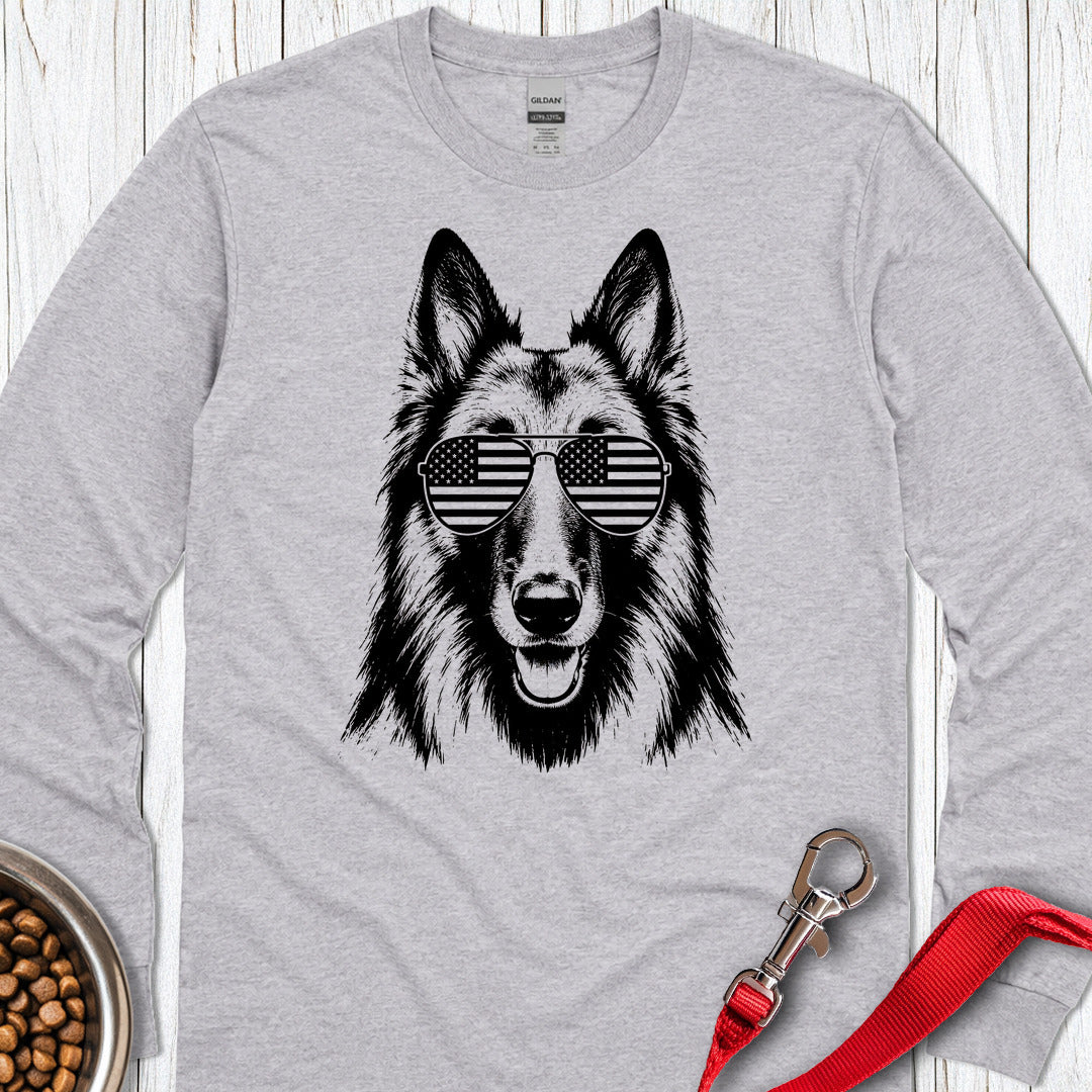Belgian Tervuren USA Long Sleeve Shirt Gift For Dog Lover