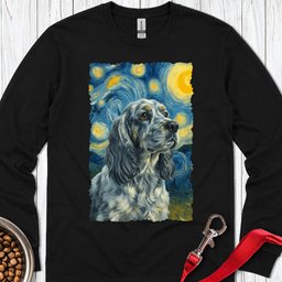 Blue Roan Cocker Spaniel Starry Night Long Sleeve Shirt Gift For Dog Lover