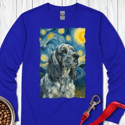 Blue Roan Cocker Spaniel Starry Night Long Sleeve Shirt Gift For Dog Lover