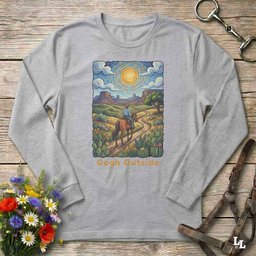 Gogh Outside Long Sleeve Tee Gift For Horse Lover