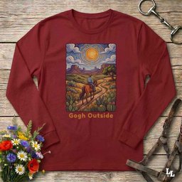 Gogh Outside Long Sleeve Tee Gift For Horse Lover