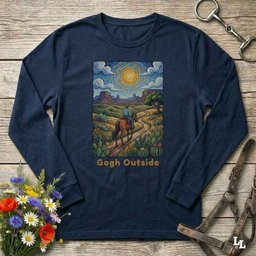 Gogh Outside Long Sleeve Tee Gift For Horse Lover