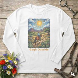 Gogh Outside Long Sleeve Tee Gift For Horse Lover