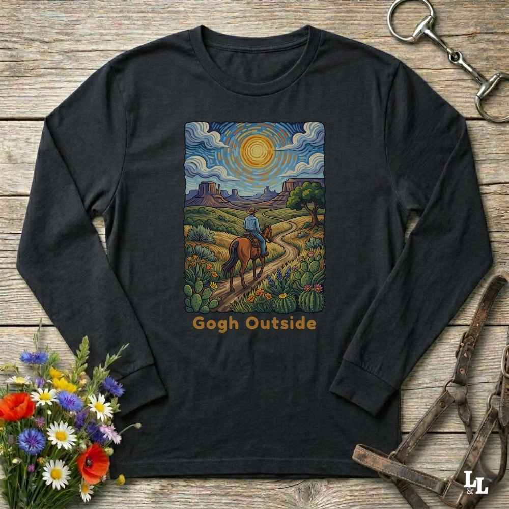 Gogh Outside Long Sleeve Tee Gift For Horse Lover