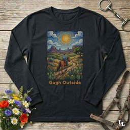 Gogh Outside Long Sleeve Tee Gift For Horse Lover