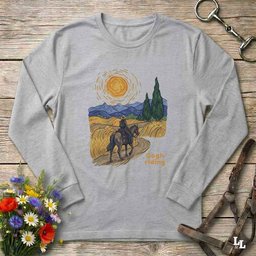 Gogh Riding Long Sleeve Tee Gift For Horse Lover