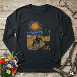 Gogh Riding Long Sleeve Tee Gift For Horse Lover