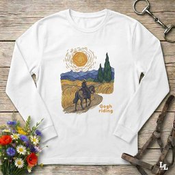 Gogh Riding Long Sleeve Tee Gift For Horse Lover