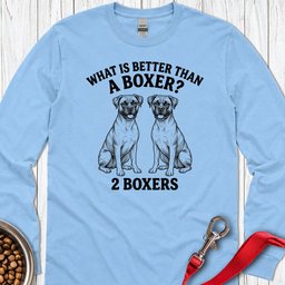 2 Boxers Halftone Long Sleeve Shirt Gift For Dog Lover