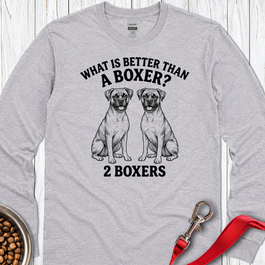 2 Boxers Halftone Long Sleeve Shirt Gift For Dog Lover