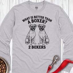 2 Boxers Halftone Long Sleeve Shirt Gift For Dog Lover
