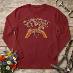 Trot Like Nobodys Haunting You Long Sleeve Tee Gift For Horse Lover