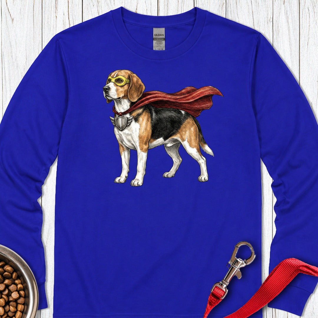 Beagle Superhero Long Sleeve Shirt Gift For Dog Lover