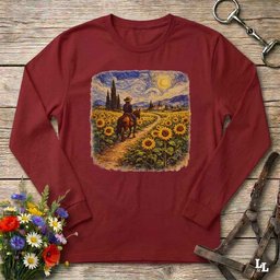 Lets Gogh Sunflower Ride Longsleeve Tee Long Sleeve Shirt Gift For Horse Lover