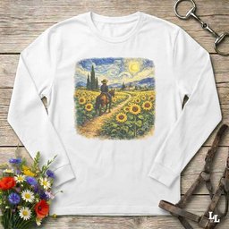Lets Gogh Sunflower Ride Longsleeve Tee Long Sleeve Shirt Gift For Horse Lover
