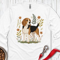 Beagle Flowers Long Sleeve Shirt Gift For Dog Lover