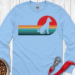 Basenji Retro Sunset Long Sleeve Shirt Gift For Dog Lover