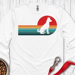 Basenji Retro Sunset Long Sleeve Shirt Gift For Dog Lover