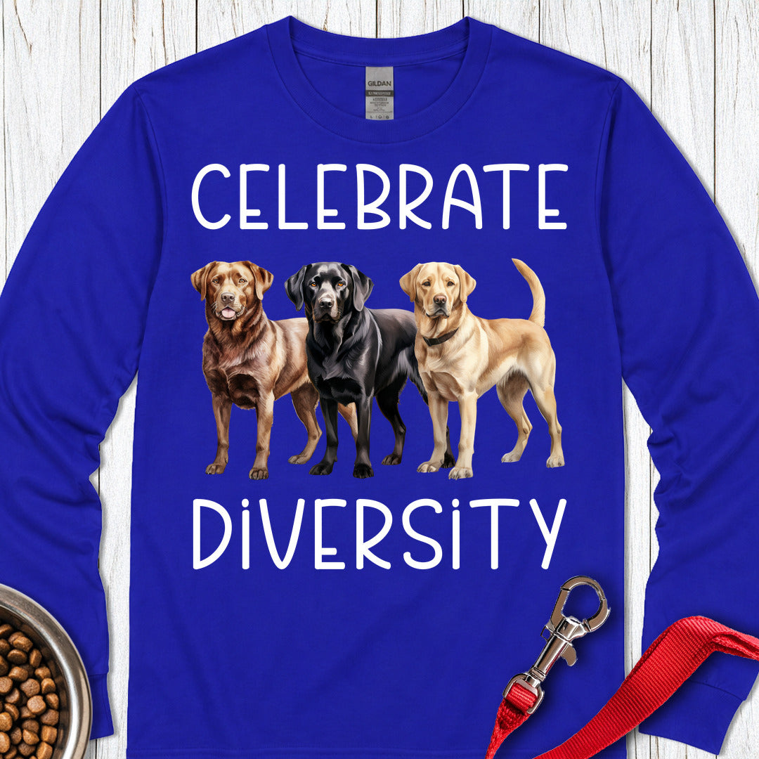 Celebrate Diversity Labrador Long Sleeve Shirt Gift For Dog Lover