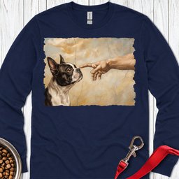 Boston Terrier Creation Long Sleeve Shirt Gift For Dog Lover